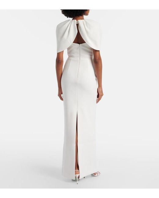 Rebecca Vallance White Bridal Cameron Caped Crepe Gown