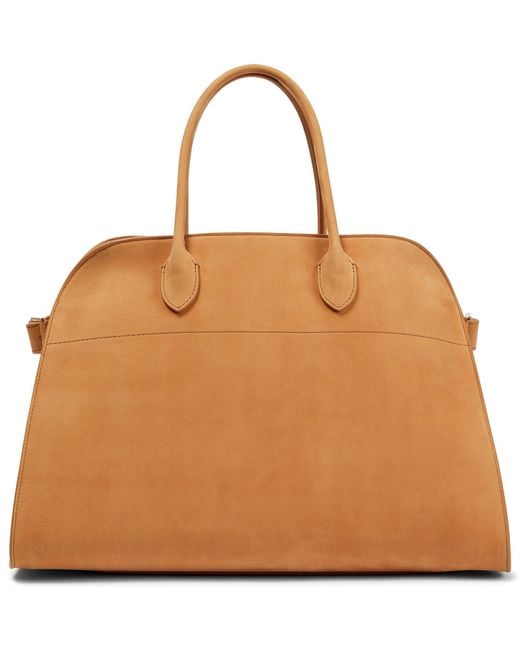 The Row Brown Margaux 15 Suede Tote Bag