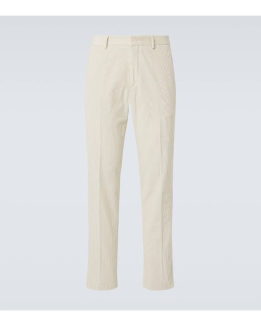 Loro Piana White Jarno Cotton Corduroy Straight Pants for men