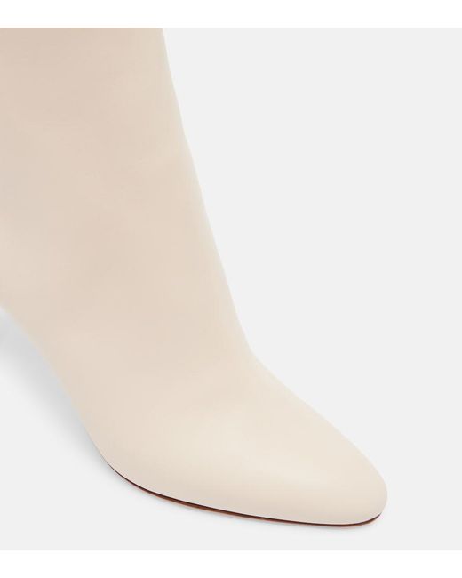 Manolo Blahnik Natural Insopo Leather Ankle Boots