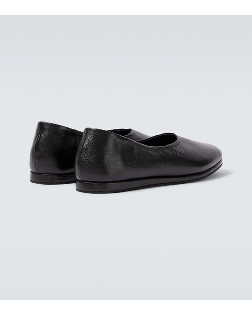 Saman Amel Black City Leather Slip-On Shoes for men
