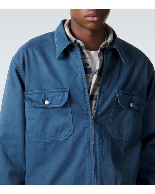 A.PRESSE Blue Vintage Cotton Jacket for men