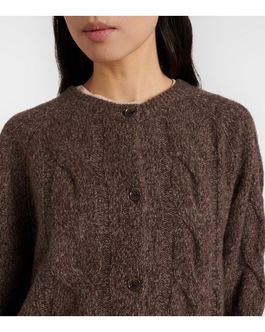 Lisa Yang Brown Gwyneth Cashmere And Silk Cardigan