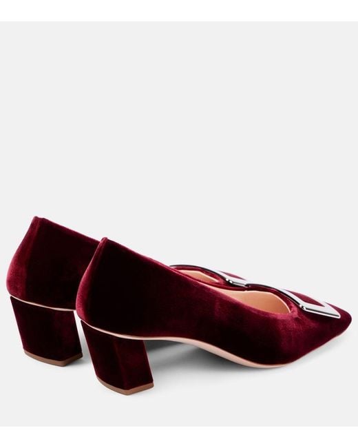 Roger Vivier Black Belle Vivier 45 Faux Fur-Trimmed Pumps