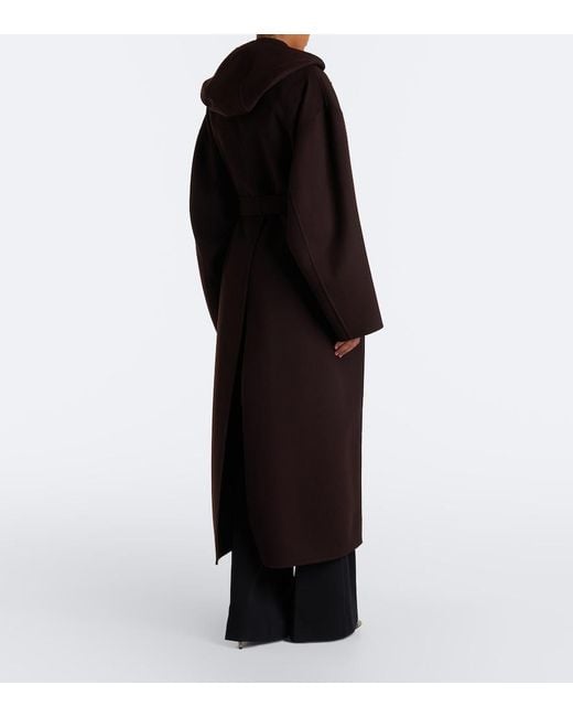 Sportmax Black Belted Virgin Wool Coat