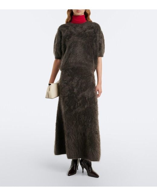 Lisa Yang Black Asta Cashmere Midi Skirt