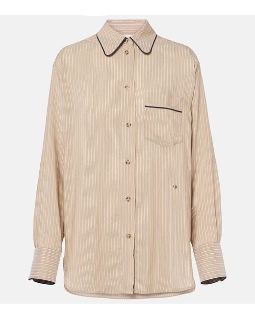 Victoria Beckham Natural Striped Pajama Shirt
