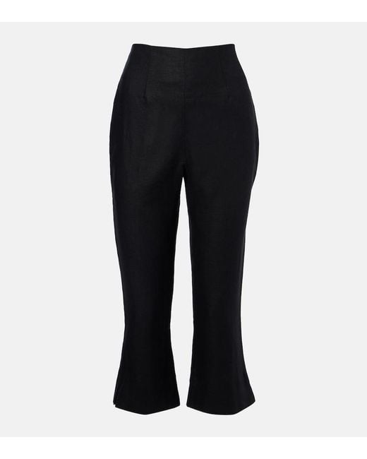 Faithfull The Brand Black Linen Capri Pants
