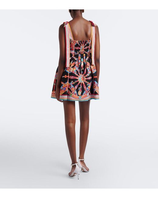 Dolce & Gabbana Red Carretto Cotton Minidress
