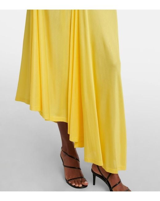 Christopher Esber Yellow Cami Lace-Trimmed Ribbed-Knit Cocktail Dress