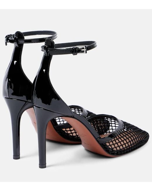Alaïa Black Leather-Trimmed Mesh Pumps