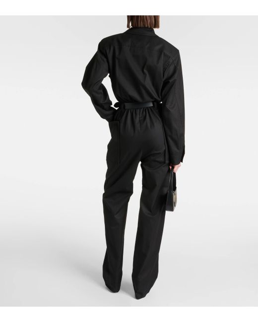 Saint Laurent Black Cotton Twill Jumpsuit