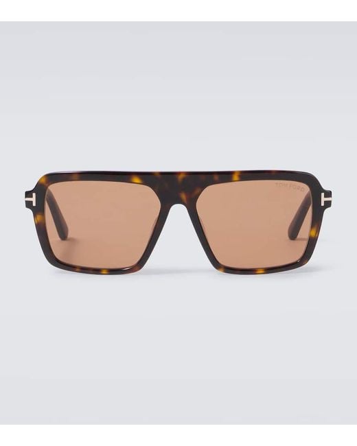 Tom Ford Brown Vincent Aviator Sunglasses for men