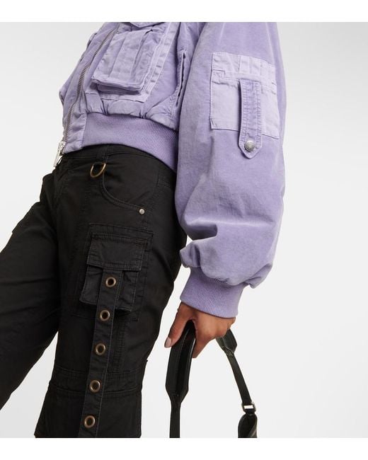 Blumarine Purple Velvet Bomber Jacket