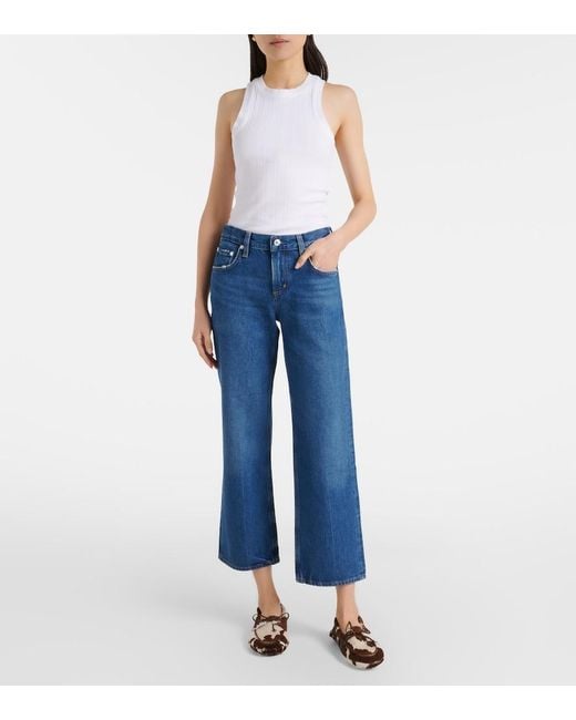 Citizens of Humanity Blue Faye Vintage Cropped Straight Jeans