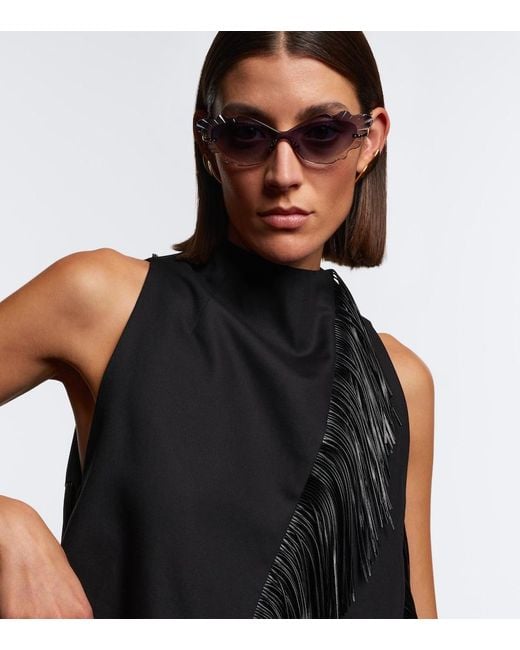 Aquazzura Blue Palm Beach Cat-Eye Sunglasses