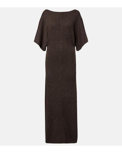Staud Brown Amelie Wool-Blend Maxi Dress