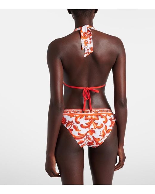 Dolce & Gabbana Red Majolica Bikini