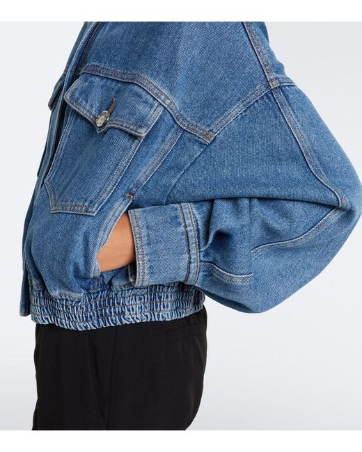 Sportmax Blue Denim Bomber Jacket
