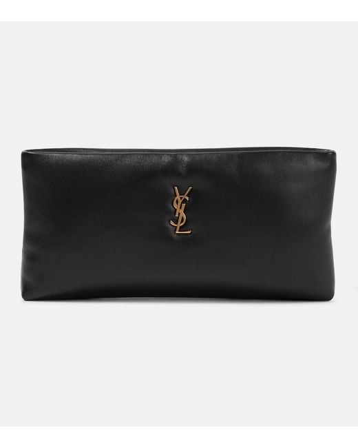 Pouch Calypso De Piel Saint Laurent de color Black