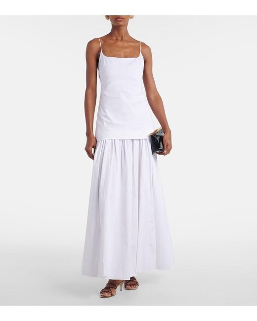 Staud White Ari Cotton Maxi Dress