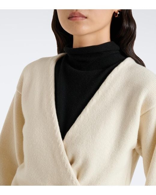 Rohe Natural Wool And Cashmere Wrap Cardigan