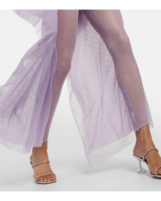 LAQUAN SMITH Purple Chiffon Jumpsuit