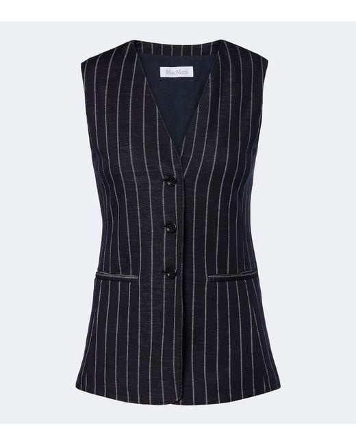 Max Mara Black Striped Vest