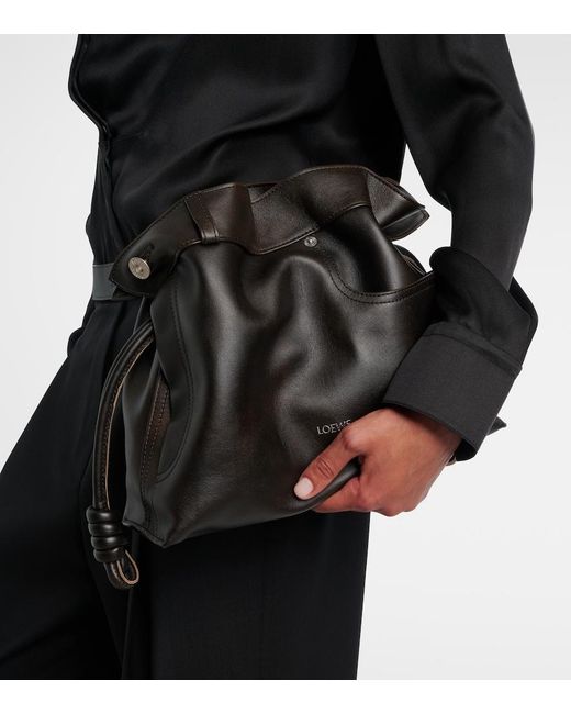 Loewe Black Flamenco Medium Leather Clutch