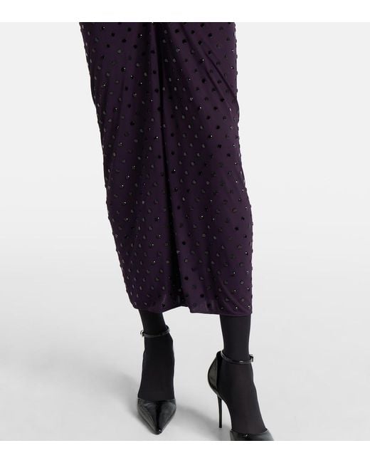 Alaïa Blue Embellished Midi Dress