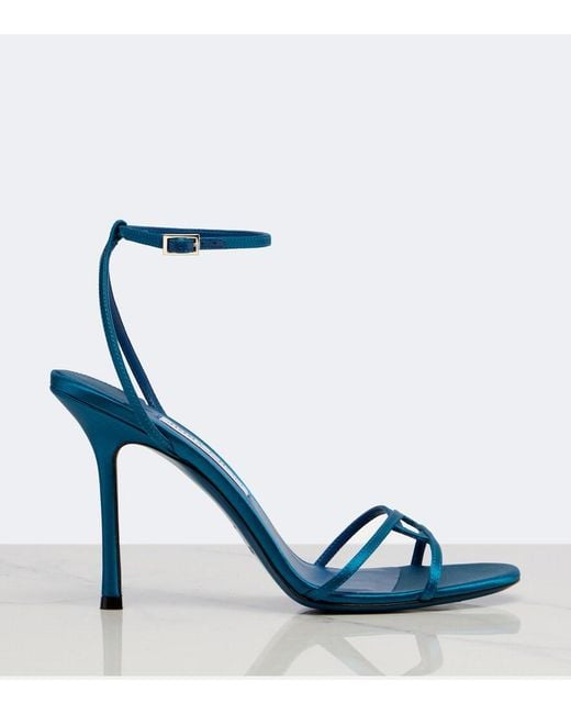 Jimmy Choo Blue 1998 Leo Satin Sandals