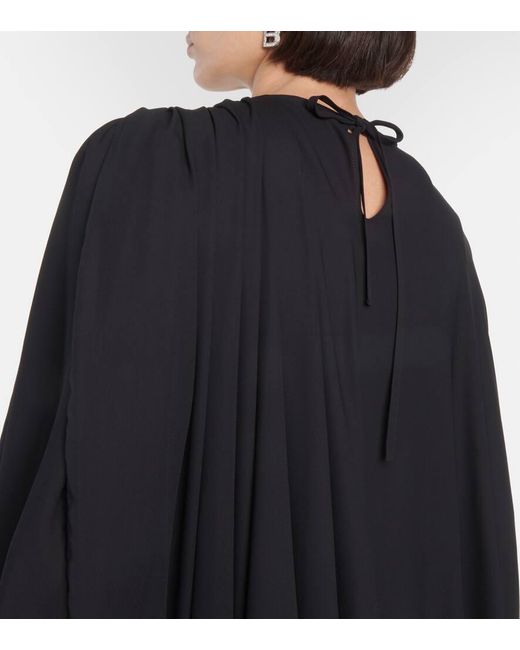 Vestido corto de crepe asimetrico Balenciaga de color Black