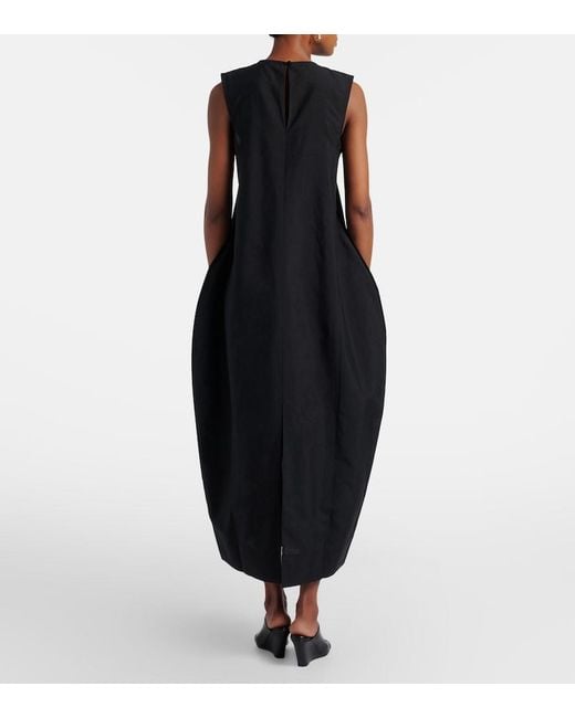 Rohe Black Linen And Silk-Blend Midi Dress