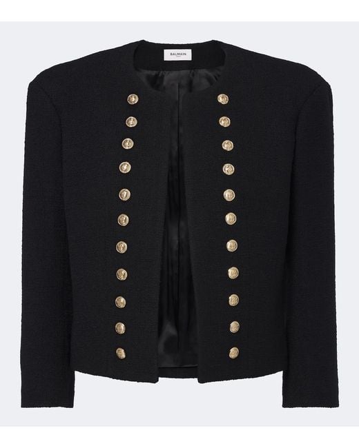 Balmain Black Wool-Blend Jacket