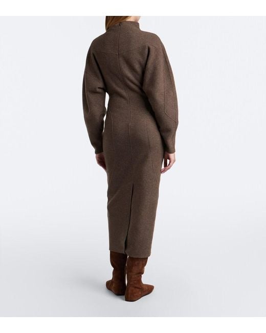 Max Mara Brown Wool And Cashmere-Blend Sweater Dress