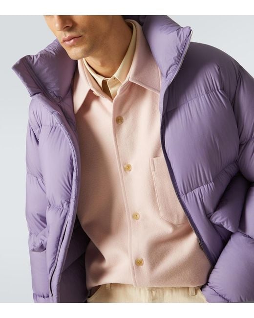 Auralee Pink Wool Flannel Overshirt for men