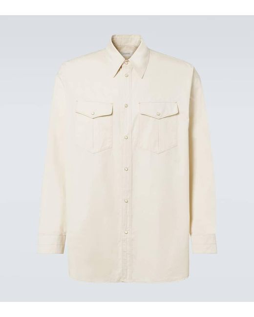 Lemaire Natural Cotton Satin Western Shirt for men