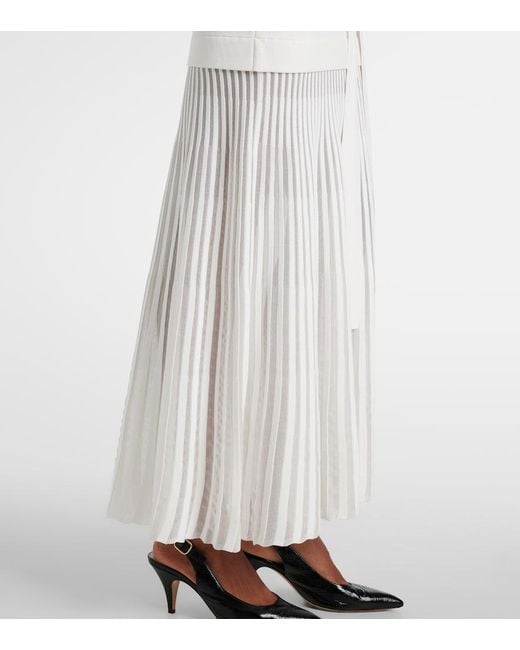 Rebecca Vallance White Mariana Knitted Off-Shoulder Midi Dress