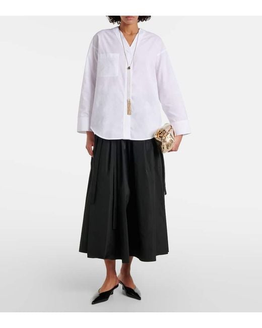 Max Mara Black Gea Pleated Taffeta Maxi Skirt