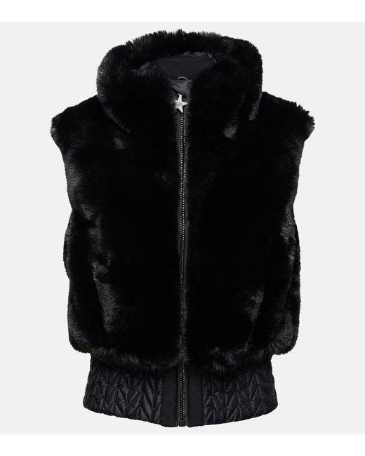 Goldbergh Black Lina Faux Fur Vest