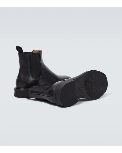 Gianvito Rossi Black Chester Leather Ankle Boots for men