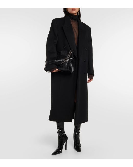 Saint Laurent Black Niki Crinkled Leather Shopper