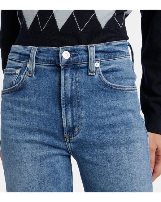 Citizens of Humanity Blue Palma High-Rise Straight Jeans