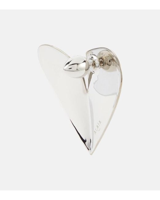 Alaïa White Le Coeur Earrings