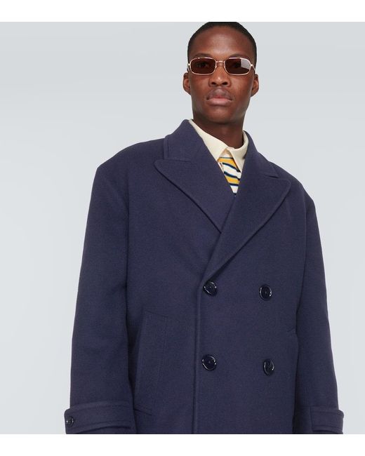 Gucci Mantel aus Wolle in Blue für Herren
