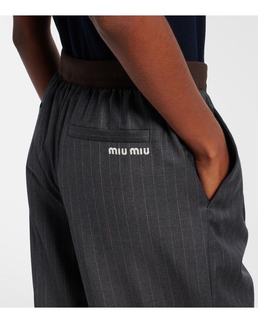 Pantaloni Gessati di Miu Miu in Gray