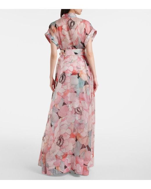 Rebecca Vallance Pink Bridal Bouquet Floral Silk Organza Gown