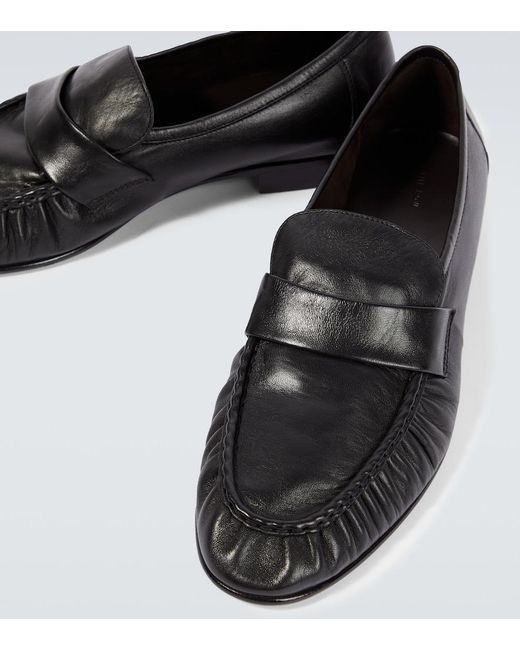 The Row Black Soft-Leather Loafers for men