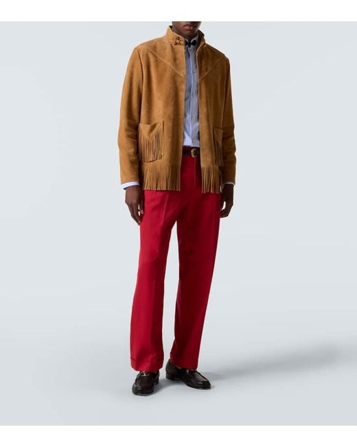 Valentino Brown Fringed Suede Jacket for men