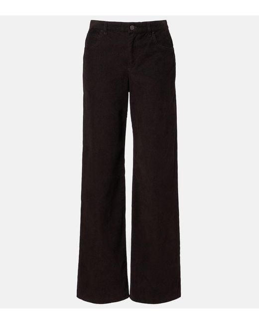 The Row Black Eglitta Cotton Corduroy Straight Pants